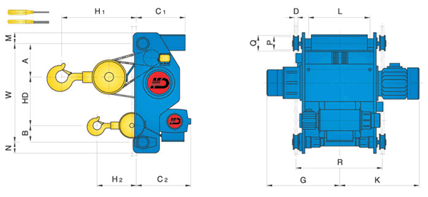 Double rail type Main & Aux Hoist