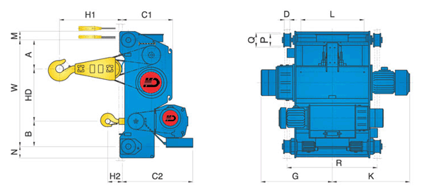 Double rail type Main & Aux Hoist